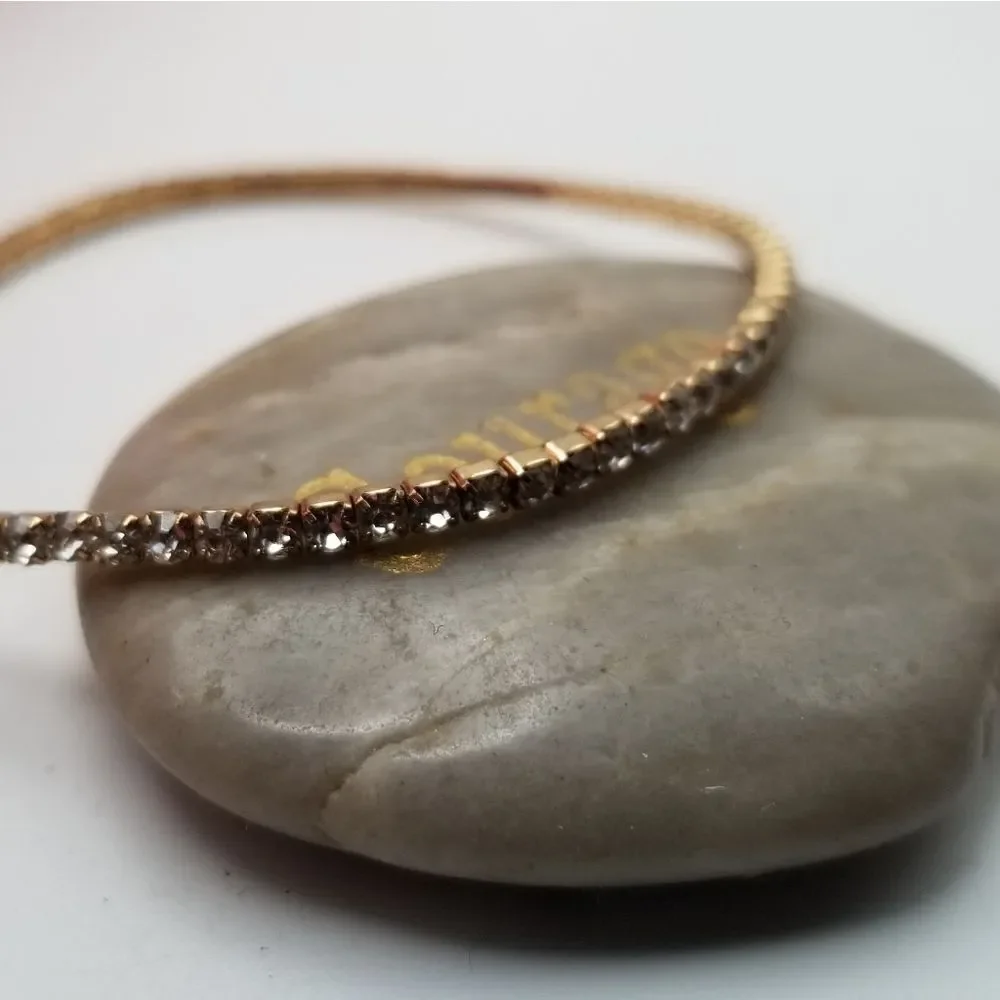 Delicate dainty crystal stretch bracelet gift for her feminine jewelry. H